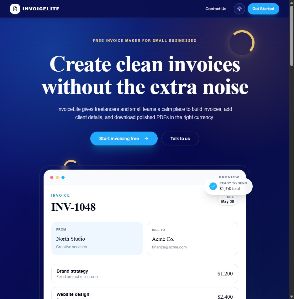 InvoiceLite — Software project by sySSwift